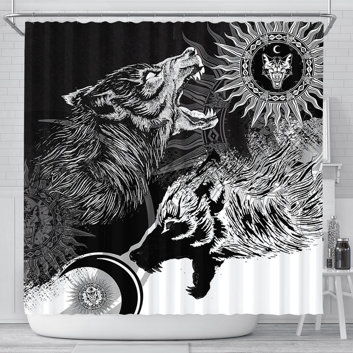 1sttheworld - Skoll and Hati New Style Shower Curtains A35 | 1sttheworld.com