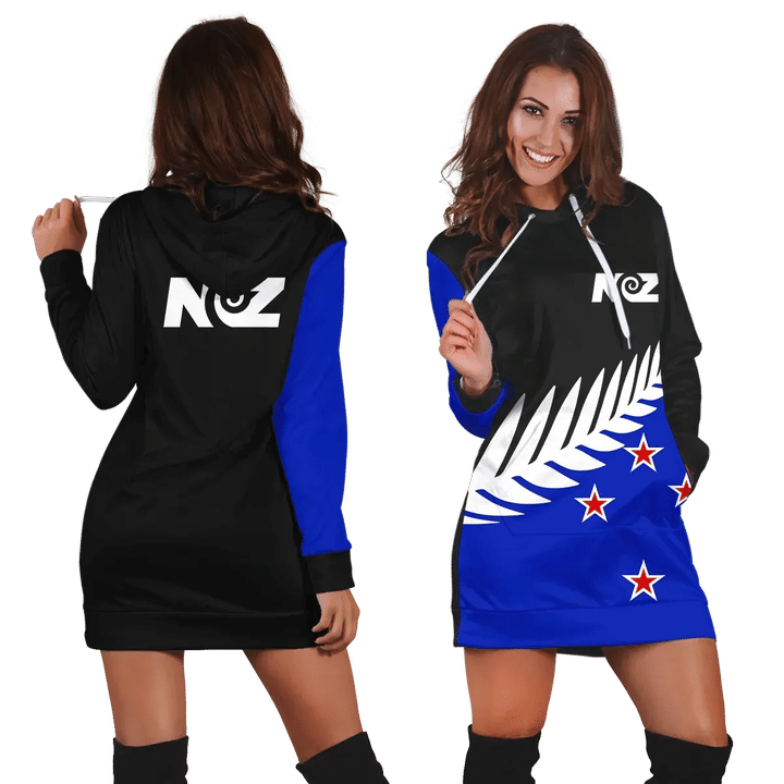 New Zealand Hoodie Dress Flag Color J7 | 1sttheworld.com
