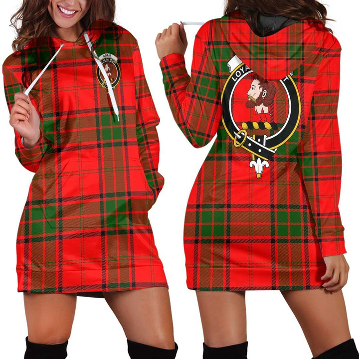 1sttheworld Hoodie Dress - Adair Clan Tartan Crest Hoodie Dress A7 | 1sttheworld.com

