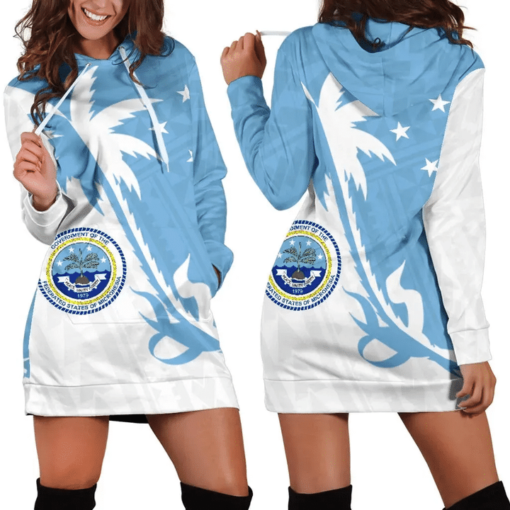 Federated States of Micronesia Coconut Tree Hoodie Dress K4 | 1sttheworld.com
