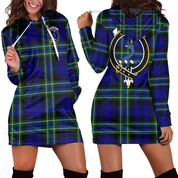 1sttheworld Hoodie Dress - Arbuthnot Modern Clan Tartan Crest Hoodie Dress A7 | 1sttheworld.com

