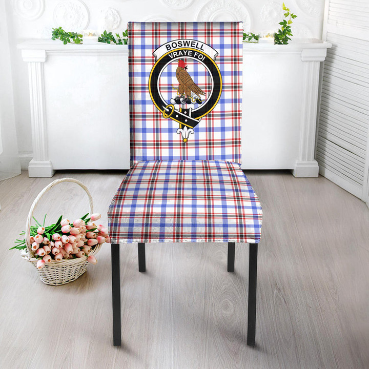 1sttheworld Dining Chair Slip Cover - Boswell Modern Clan Tartan Dining Chair Slip Cover A7 | 1sttheworld