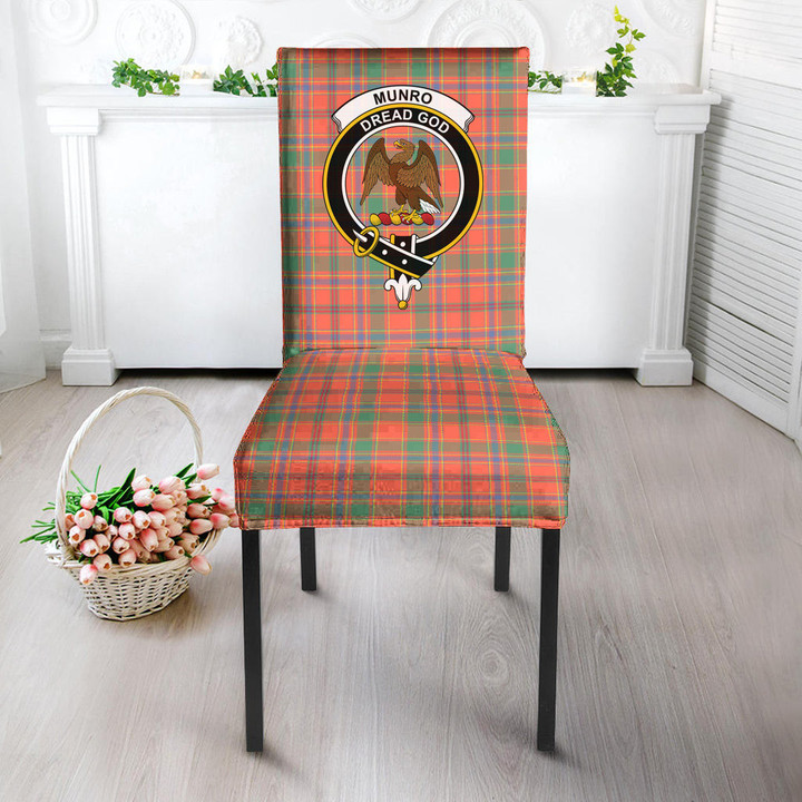 1sttheworld Dining Chair Slip Cover - Munro Ancient Clan Tartan Dining Chair Slip Cover A7 | 1sttheworld