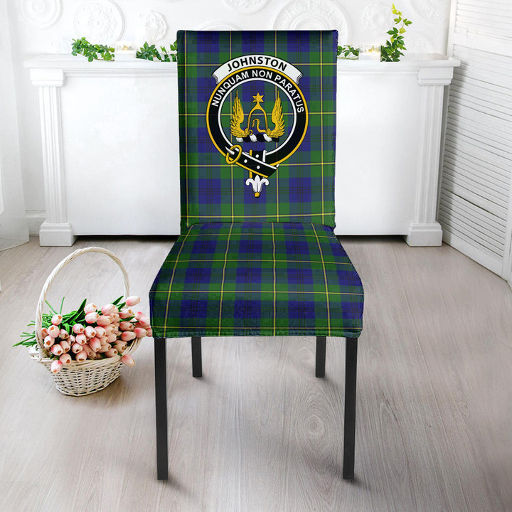 1sttheworld Dining Chair Slip Cover - Johnston Modern Clan Tartan Dining Chair Slip Cover A7 | 1sttheworld