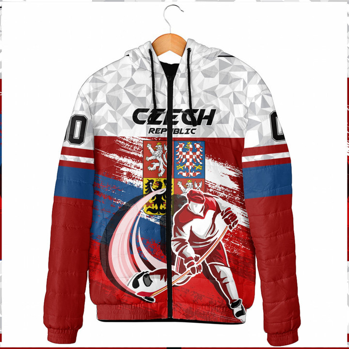 1sttheworld Clothing - (Custom) Czech Republic Hockey Jersey Special Style - Hooded Padded Jacket A7 | 1sttheworld
