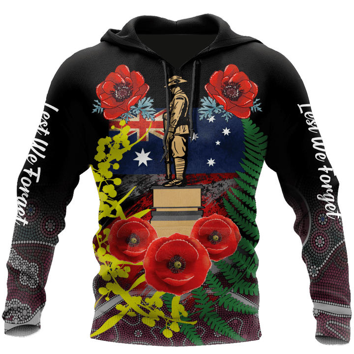 1sttheworld Anzac Day Clothing - Lest We Forget - Anzac Day 3D Hoodie | 1sttheworld