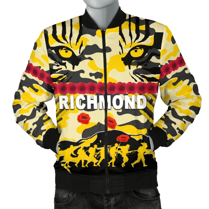 Richmond Tigers Men's Bomber Jacket Anzac Day Country Style A7