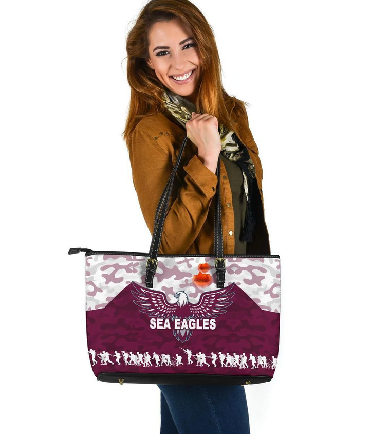 Manly Warringah Leather Tote Sea Eagles Anzac Day Camouflage Vibes