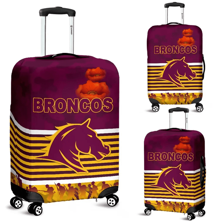 Brisbane Broncos Luggage Covers Anzac Day Simple Style - Maroon A7