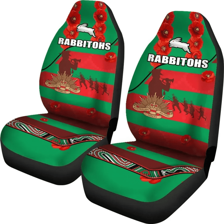 Rabbitohs Anzac Day Car Seat Covers Rugby South Sydney Indigenous Military