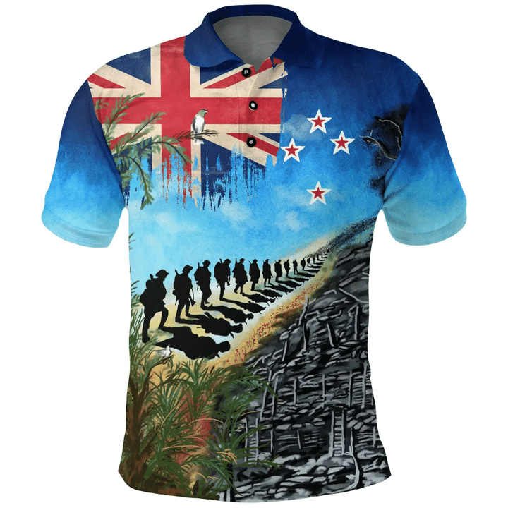 New Zealand Anzac Day Polo Shirt, New Zealand Lest We Forget