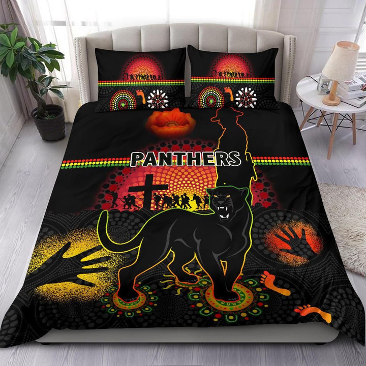 Penrith Bedding Set Indigenous Panthers Anzac Day Lest We Forget A7