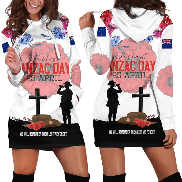 New Zealand ������������������Lest We Forget Anzac Day����������������� Hoodie Dress A27 | 1sttheworld.com
