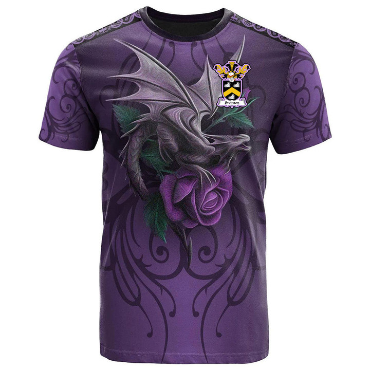 1sttheworld Tee - Swinton Family Crest T-Shirt - Dragon Purple A7 | 1sttheworld