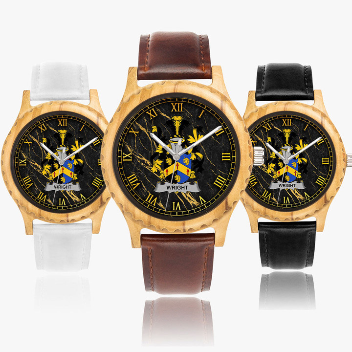 1sttheworld Ireland Watch - Wright Irish Family Crest Italian Olive Lumber Wooden A7 | 1sttheworld