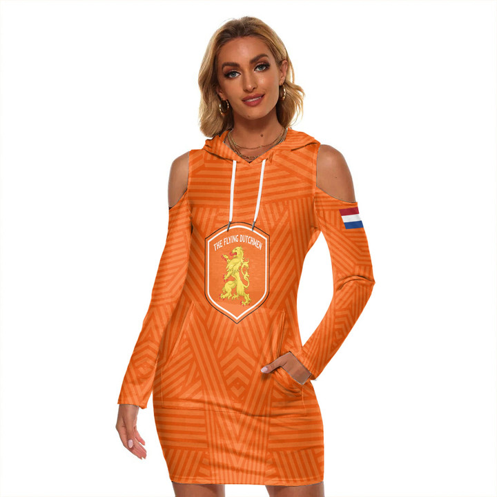 1sttheworld Clothing - Netherlands Soccer Jersey Style -  Women's Tight Dress A95 | 1sttheworld