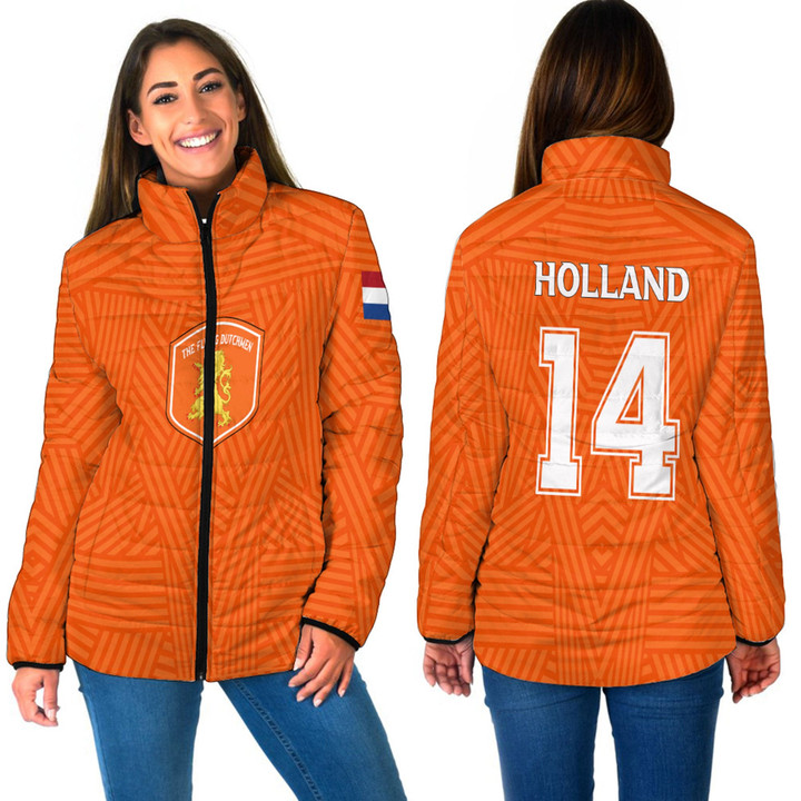 1sttheworld Clothing - Netherlands Soccer Jersey Style - Women Padded Jacket A95 | 1sttheworld