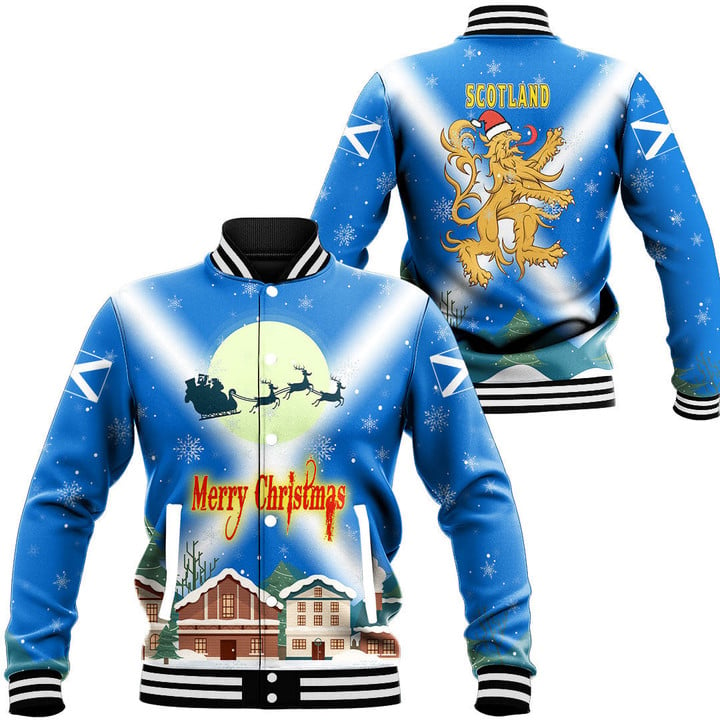 1sttheworld Xmas Clothing - Scotland Baseball Jacket Merry Christmas A95 | 1sttheworld