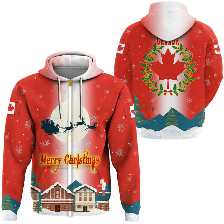 1sttheworld Xmas Clothing - Canada Hoodie Merry Christmas A95