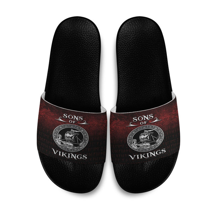 1sttheworld Slide Sandals - Sons of Vikings Slide Sandals A7