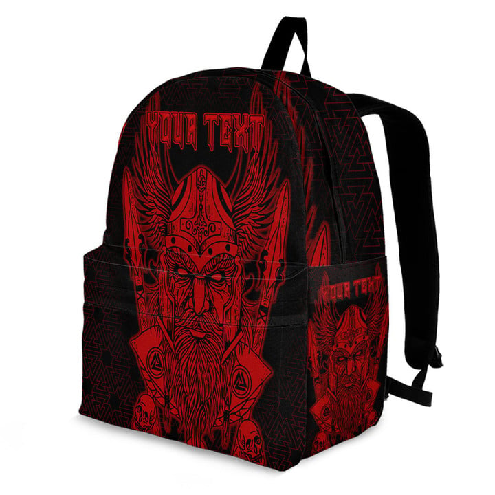 1sttheworld Backpack - (Custom) Odin And Raven Red Viking Backpack | 1sttheworld
