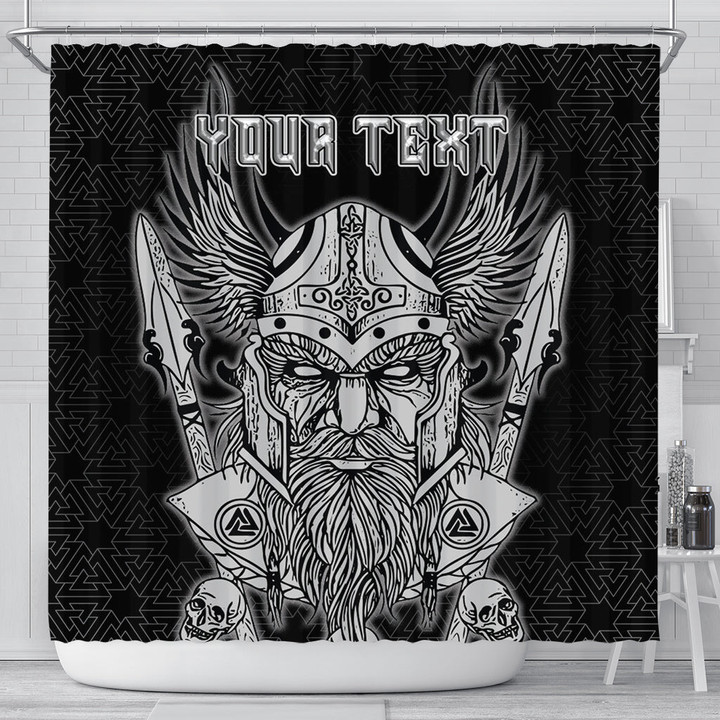1sttheworld Shower Curtain - (Custom) Odin And Wolf Viking Shower Curtain | 1sttheworld
