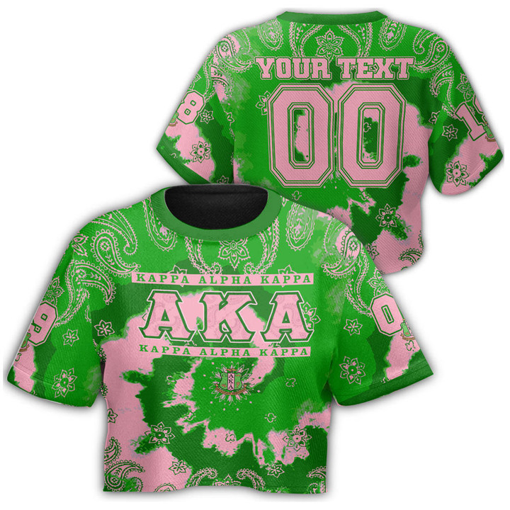 (Custom) 1sttheworld Clothing - AKA Paisley Bandana Tie Dye Style Croptop T-shirt A7 | 1sttheworld.store