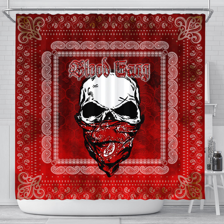 1sttheworld Shower Curtain - Blood Skull Shower Curtain | 1sttheworld
