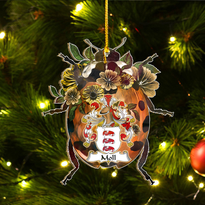 1sttheworld Ornament - Moll German Family Crest Custom Shape Ornament - Ladybug A7 | 1sttheworld