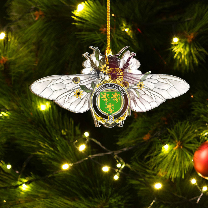1sttheworld Ornament - House of O HORAN Irish Family Crest Custom Shape Ornament - Fluffy Bumblebee A7 | 1sttheworld
