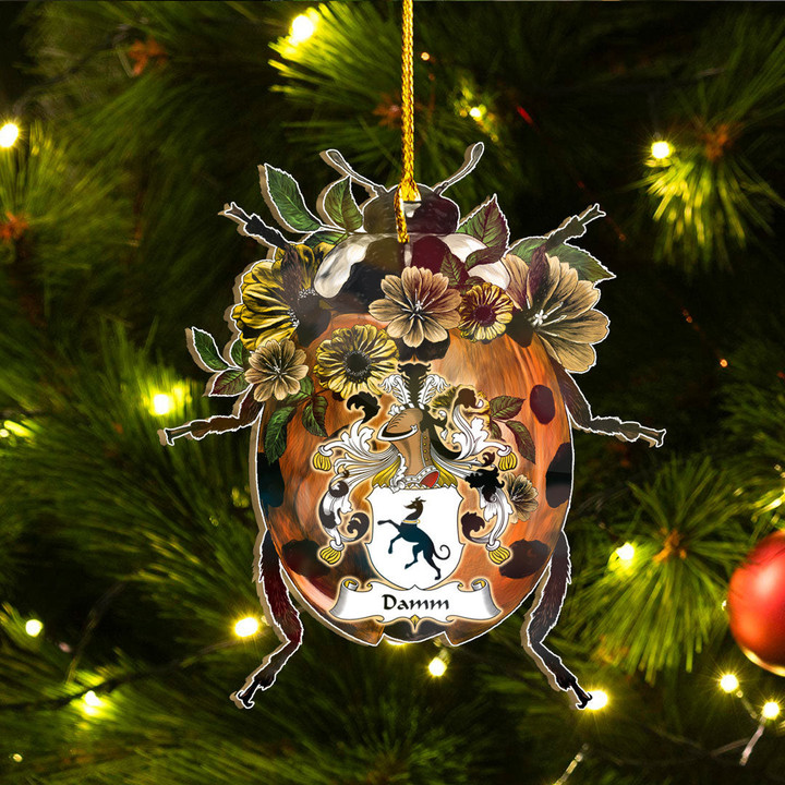 1sttheworld Ornament - Damm German Family Crest Custom Shape Ornament - Ladybug A7 | 1sttheworld