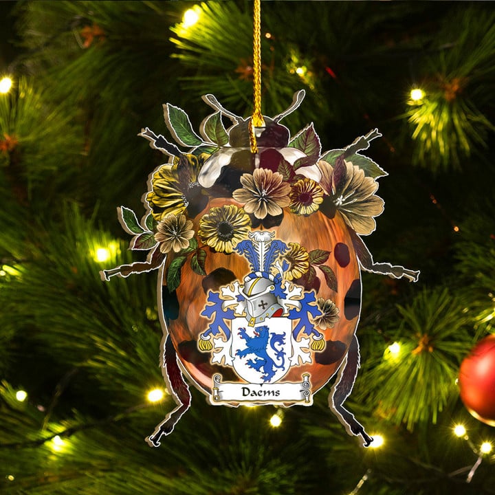 1sttheworld Ornament - Daems Dutch Family Crest Custom Shape Ornament - Ladybug A7 | 1sttheworld