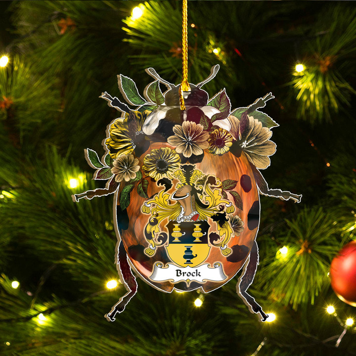 1sttheworld Ornament - Brock German Family Crest Custom Shape Ornament - Ladybug A7 | 1sttheworld