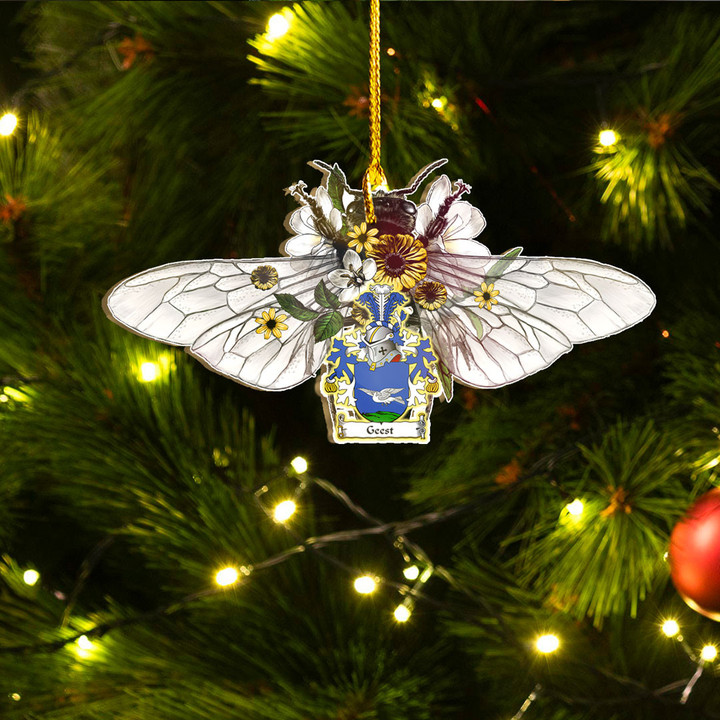 1sttheworld Ornament - Geest Dutch Family Crest Custom Shape Ornament - Fluffy Bumblebee A7 | 1sttheworld