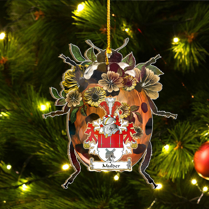 1sttheworld Ornament - Mulder Dutch Family Crest Custom Shape Ornament - Ladybug A7 | 1sttheworld