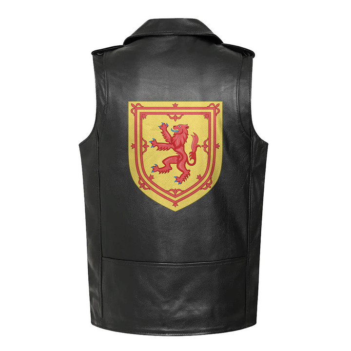 1sttheworld Clothing - Royal Scotland Leather Sleeveless Biker Jacket A35