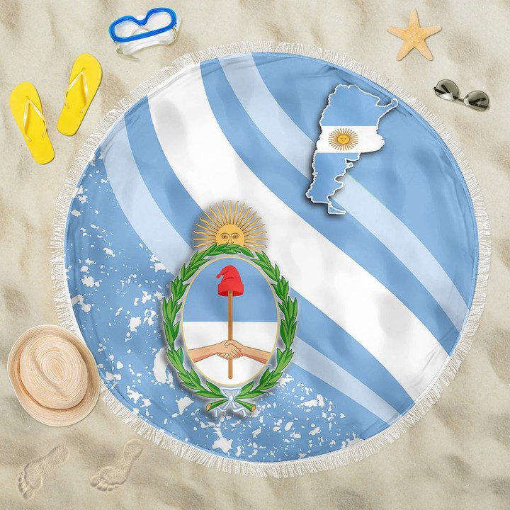 1sttheworld Beach Blanket - Argentina Special Flag Beach Blanket | africazone.store
