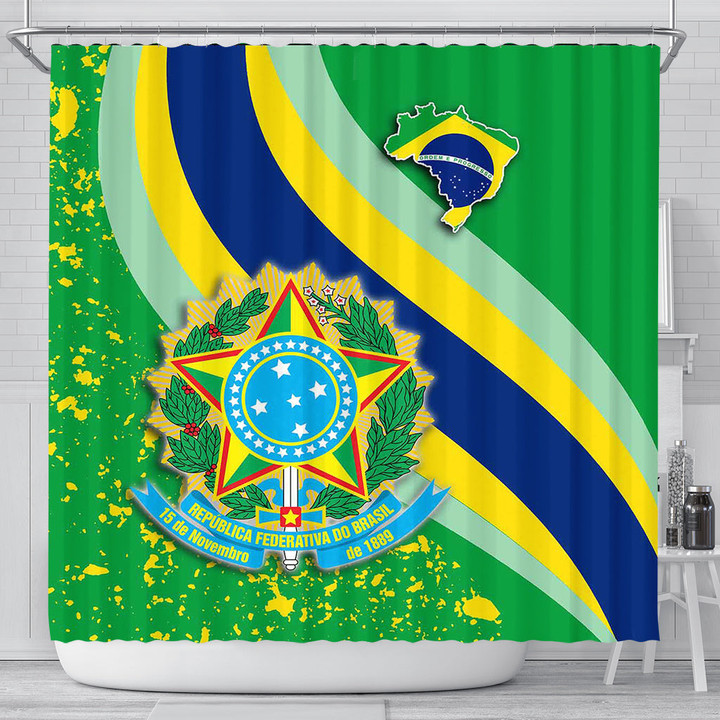 1sttheworld Shower Curtain - Brazil Special Flag Shower Curtain | africazone.store
