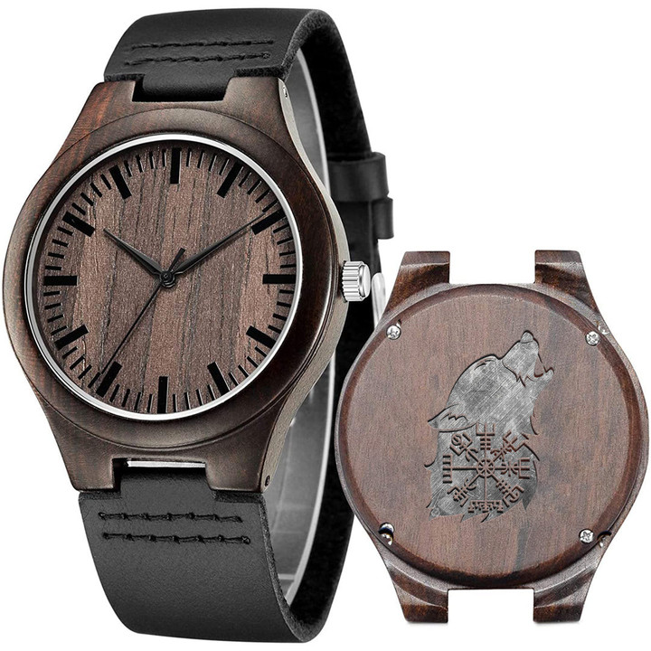 1sttheworld Watch - Fenrir Fenrir Wolf Of Odin Vikings Asgard Valhalla Engraved Wooden Watch A35