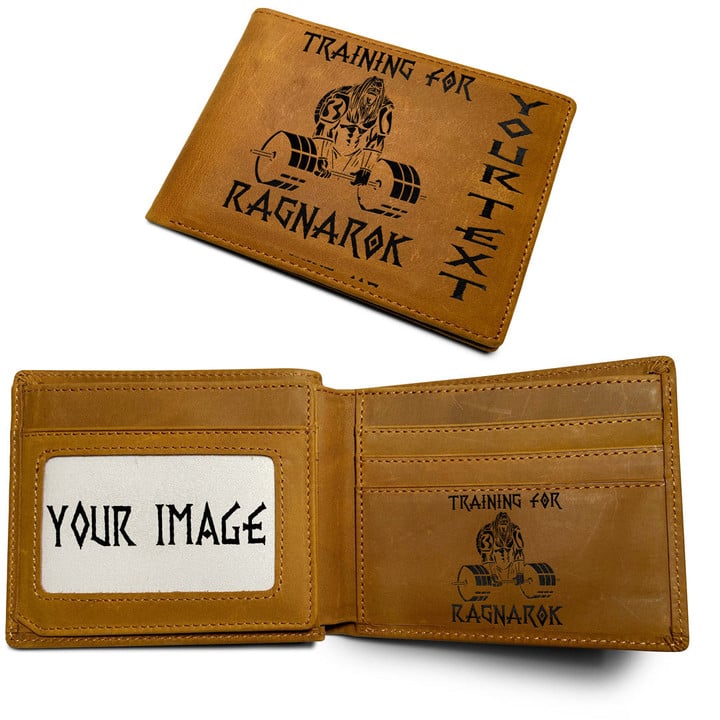 1sttheworld Viking (Custom) - Vikings workout outfit deadlift nordic man Engraved Leather Wallet A35