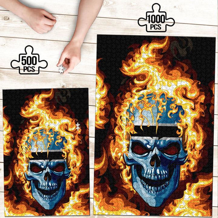 1sttheworld Jigsaw Puzzle - Botswana Flaming Skull Jigsaw Puzzle A7