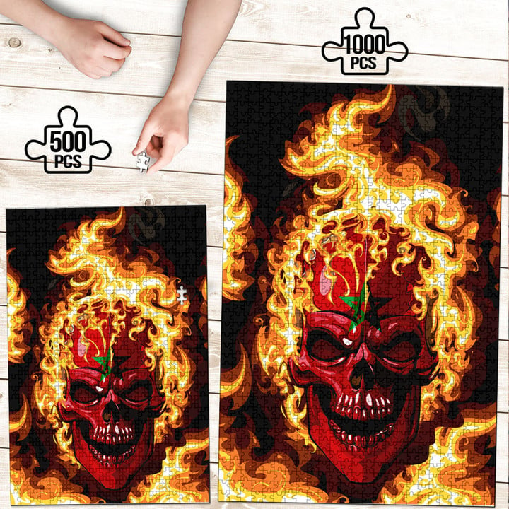1sttheworld Jigsaw Puzzle - Morocco Flaming Skull Jigsaw Puzzle A7