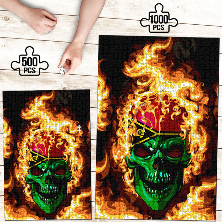 1sttheworld Jigsaw Puzzle - Vanuatu Flaming Skull Jigsaw Puzzle A7
