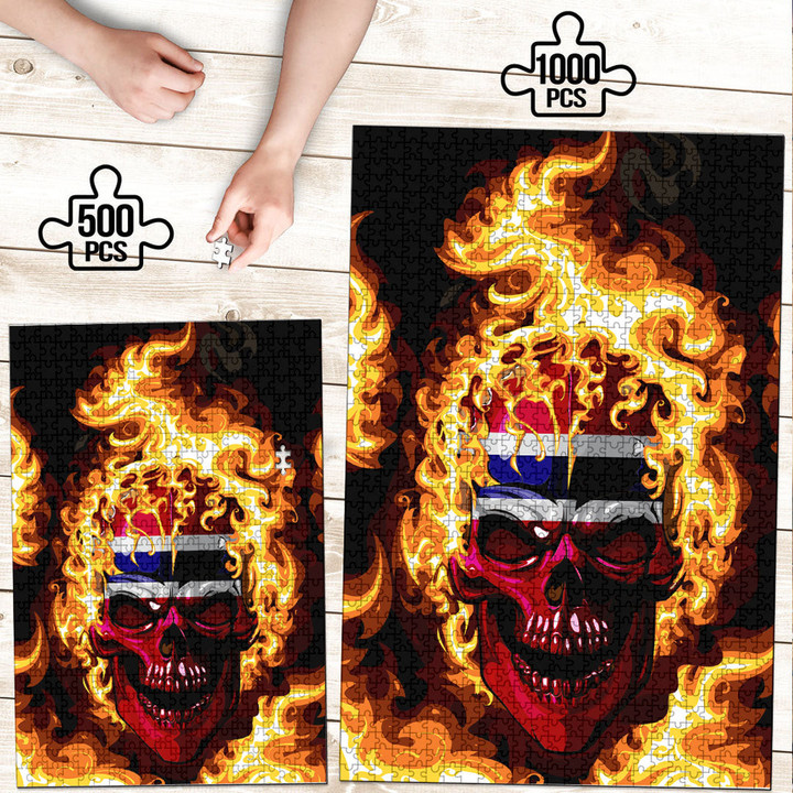 1sttheworld Jigsaw Puzzle - Thailand Flaming Skull Jigsaw Puzzle A7