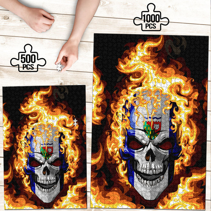 1sttheworld Jigsaw Puzzle - Canada Of The Northwest Territories Flaming Skull Jigsaw Puzzle A7