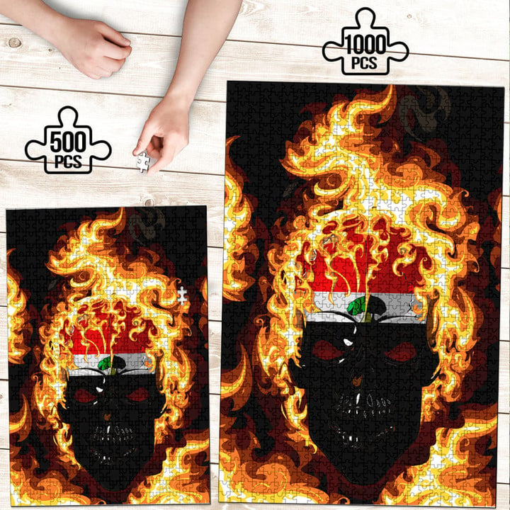 1sttheworld Jigsaw Puzzle - Ethiopia Of The Oromia Region Flaming Skull Jigsaw Puzzle A7