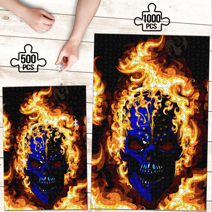 1sttheworld Jigsaw Puzzle - Of Indiana Flaming Skull Jigsaw Puzzle A7