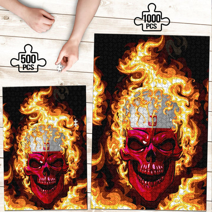 1sttheworld Jigsaw Puzzle - Poland Flaming Skull Jigsaw Puzzle A7