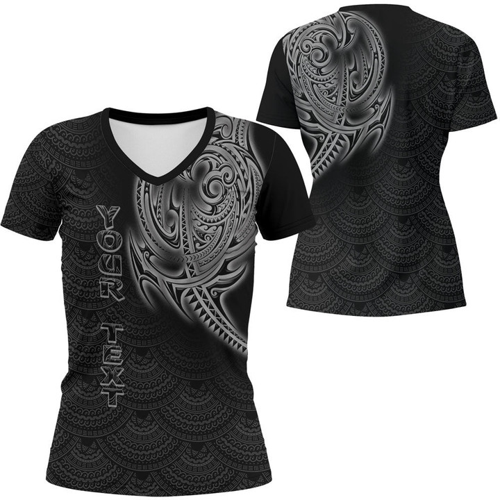 Maori Dolphin V-neck T-shirt A95 | 1sttheworld
