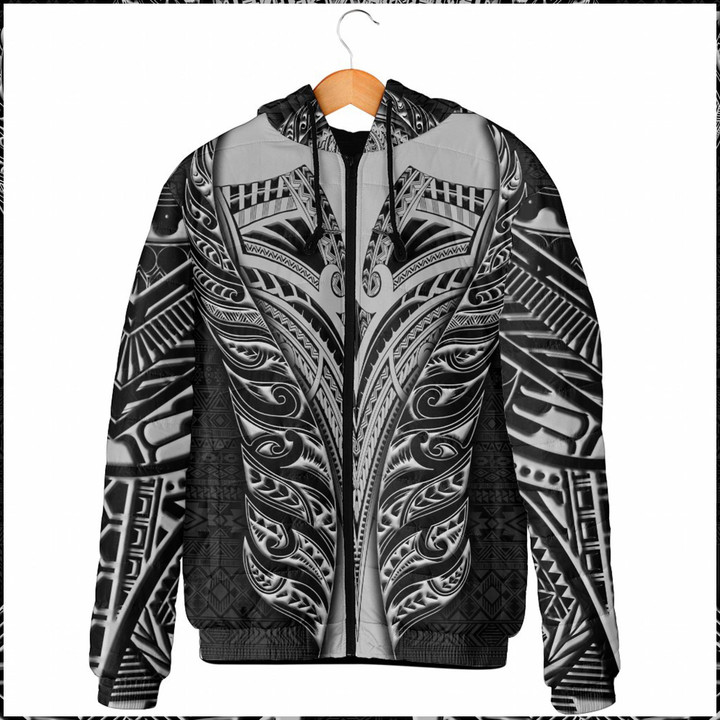 Maori Fern Neck Hooded Padded Jacket A95 | 1sttheworld